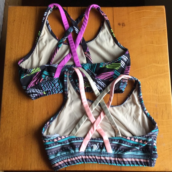 Retro cheer/sports bras with crisscross back - Picture 2 of 2